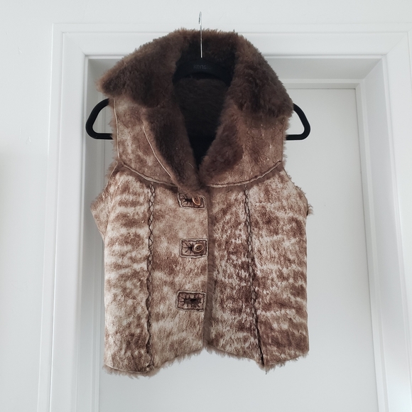 Vintage sheepskin handmade vest adult size XS or kids size - Picture 7 of 12